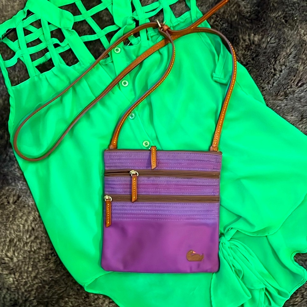 Rare Dooney & Bourke Nylon Triple Zip Crossbody Bag